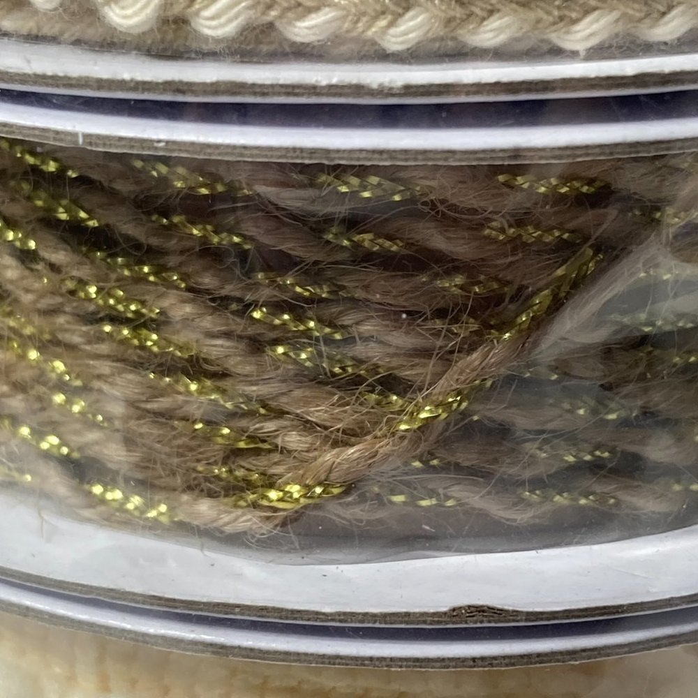 Gold Metallic Natural Color Coordinated Trim Ribbon 5 Rolls 2 Yards - Picture 4 of 13